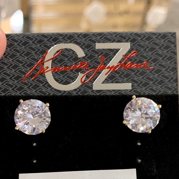 CZ By Kenneth Jay Lane Round Cut CZ Stud Earrings - Picture 6 of 12